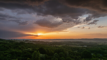 sunset over the mountains