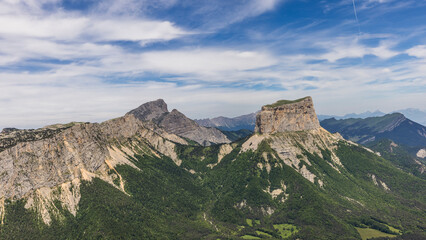 Vercors landscape seen from the Combeau valley, France