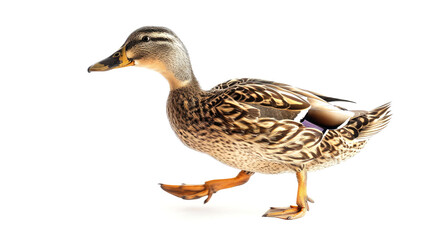 Fototapeta premium duck walk and run isolated on white background