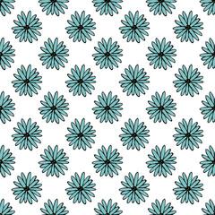 Summer seamless pattern with flowers doodle for decorative print, wrapping paper, greeting cards, wallpaper and fabric