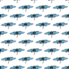 Summer seamless pattern with flowers doodle for decorative print, wrapping paper, greeting cards, wallpaper and fabric