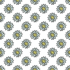 Summer seamless pattern with flowers doodle for decorative print, wrapping paper, greeting cards, wallpaper and fabric