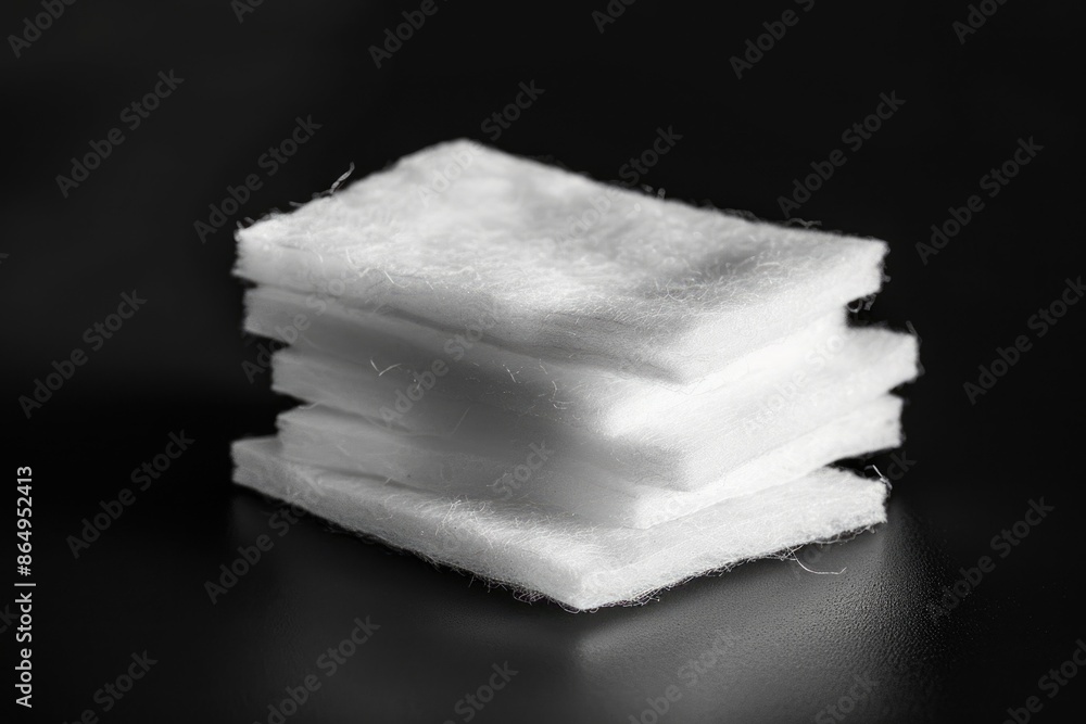 Aufkleber a stack of white towels sitting on a table, ready for use