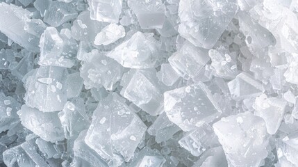 A close-up shot of intricate ice crystal clusters