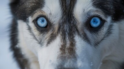 Husky Dog with Sharp Blue Eyes