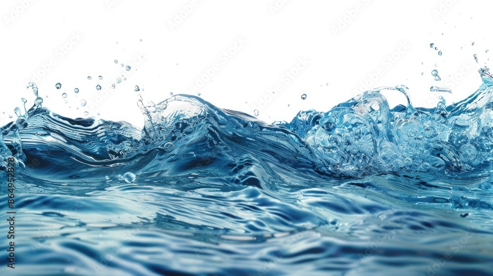 Poster A close-up view of a wave of water with ripples and texture