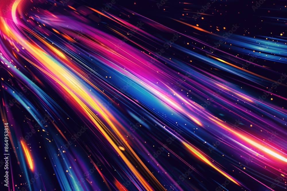 Poster a vibrant and playful background with geometric patterns and twinkling stars, suitable for use in il