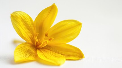 A close-up photo of a bright yellow flower on a clean white background, perfect for use in designs and illustrations