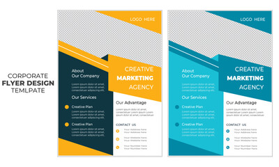 Creative Modern minimal Flyer template design with multiple color variation.