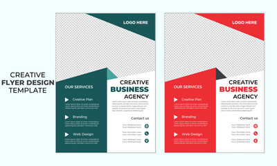 Creative Modern minimal Flyer template design with multiple color variation.