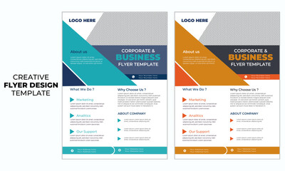 Creative Modern minimal Flyer template design with multiple color variation.