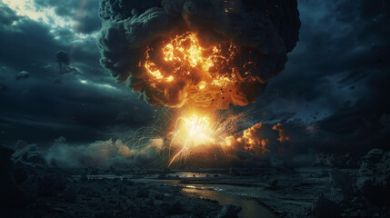 Fototapeta premium illustration explosion of nuclear