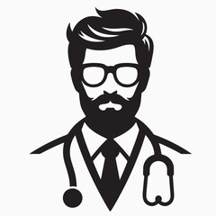 Nurse portrait vector illustration. Nurse Silhouette Vector Art illustration. Nurse female silhouettes, Nurse silhouette vector, Nurse silhouette set.