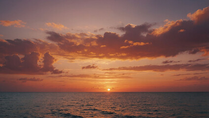 Obraz premium soothing sunset background with soft orange color