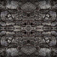 Dirty Dark Grunge Stonewall Old Weathered Wall Texture Wallpaper Square Banner Copy Space Black and white