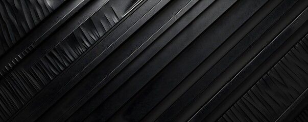 Obraz premium Black background with diagonal lines and subtle geometric patterns for a sleek, modern look