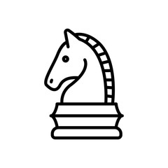 horse pawn icon vector in line style