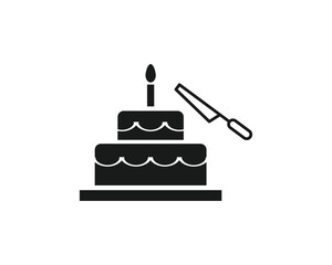 Cake knife icon vector symbol design illustration.