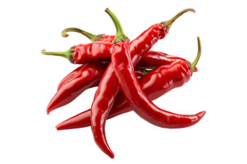Red Cayenne chili pepper isolated on a white background.