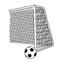 PNG soccer ball & goal doodle illustration, transparent background © Rawpixel.com