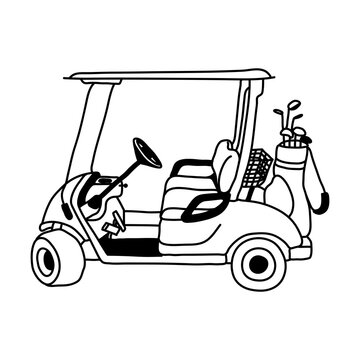 recommend clip art: PNG golf cart doodle illustration, transparent background