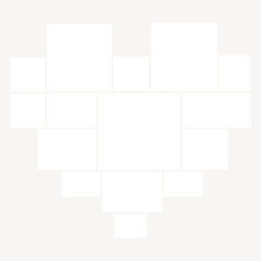 PNG off-white heart photo collage