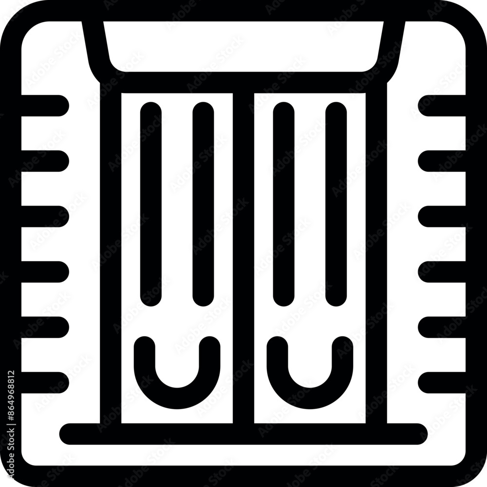 Poster black outline icon representing a server room, symbolizing big data storage and cloud computing