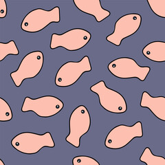 Vector isolated illustration of pattern with fishes.