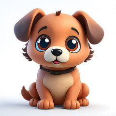 Naklejka premium Cute dog for stickers on white background