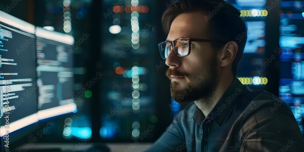 Poster leveraging digital technology a software engineer's role in enhancing business operations. concept d