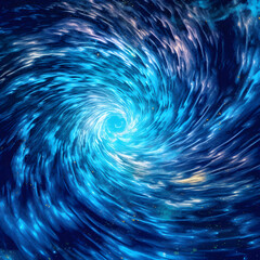 Abstract Blue Space Nebula with Stars and Cosmos