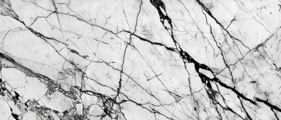 Fototapeta premium Panoramic close-up, high detail scan of Statuario marble material, Generative AI