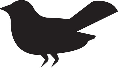 Bird silhouette icon fill style vector image, black humming bird. Nature symbol, flying illustration sign. Bird logo and wing, airplane template wildlife design isolated on transparent background.