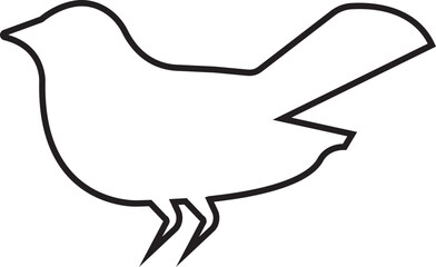 Bird silhouette icon line style editable stock, black humming bird. Nature symbol, flying illustration sign. Bird logo and wing, airplane template wildlife design isolated on transparent background.