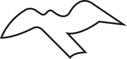 Bird silhouette icon line style editable stock, black humming bird. Nature symbol, flying illustration sign. Bird logo and wing, airplane template wildlife design isolated on transparent background.