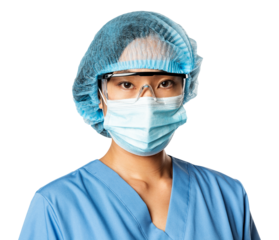 Medical professional png mockup in blue medical uniform