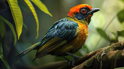 The bird is perched on a branch in a natural setting