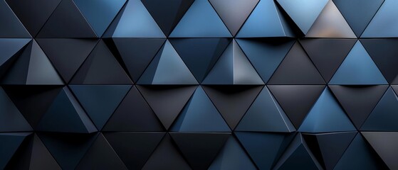 Fototapeta premium An abstract geometric pattern with dark shades of blue and black, creating a modern and sophisticated look
