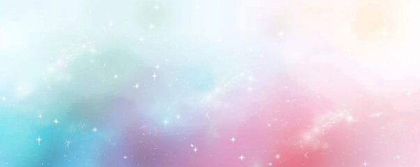 水彩画のような質感と繊細な星が描かれた淡いパステルカラーの背景