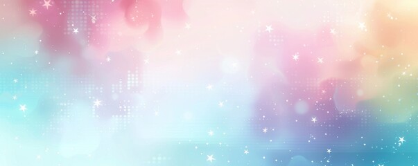 水彩画のような質感と繊細な星が描かれた淡いパステルカラーの背景