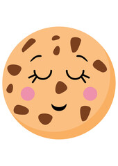 Funny character mascot chocolate cookie isolated