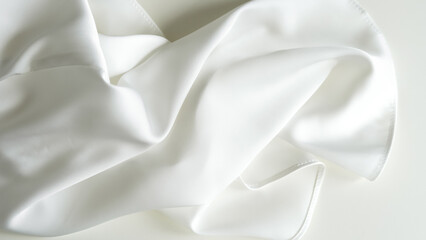 white silk fabric background copy space