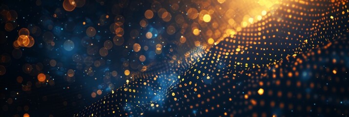 Digital data technology abstract futuristic illustration of the cyberspace concept. Digital hologram in space in the style of cyberspace.