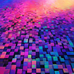 Abstract Pixel Art Mosaic