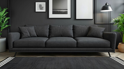 An elegant living room with contemporary furnishings, large windows with a beautiful view, and sophisticated decor, creating a luxurious and inviting space for living and entertaining.