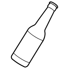 beer bottle outline coloring book page line art illustration digital drawing