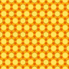 Seamless pattern of honeycomb grids with embedded polka dots, Generative AI