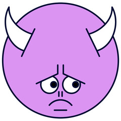 Funky purple devil monster emoji transparent png