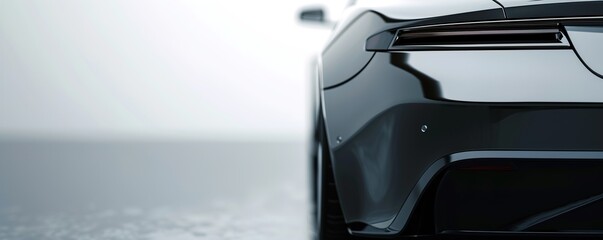 A blank 3D mockup of a car bumper sticker, positioned on a sleek vehicle surface, perfect for custom text and graphics.