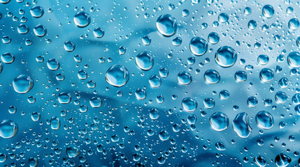 water drops blue top view background,generative ai	
